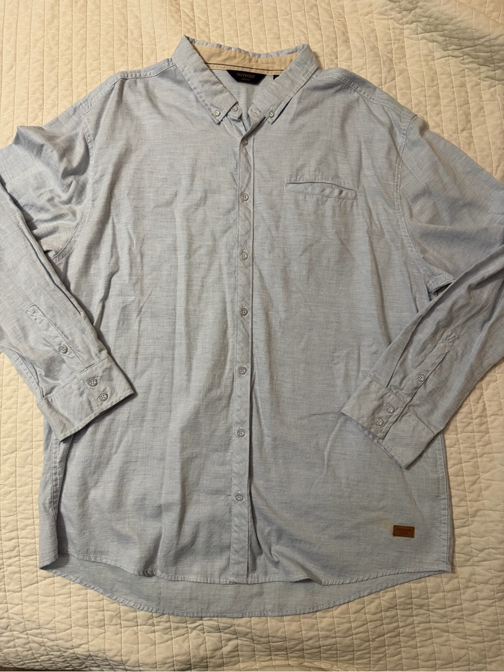 Buckle Pale Blue Button-Down Long Sleeve Shirt